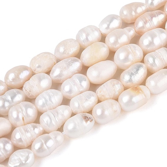 Нити из натурального культивированного пресноводного жемчуга, рис