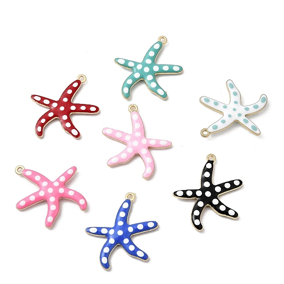Подвески из эмали и сплава, морская звезда, золотые