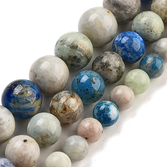 Натуральные нити хакманит-содалита, круглые