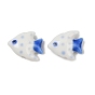 Handmade Porcelain Beads, Hand Painted, Famille Rose Porcelain, Fish