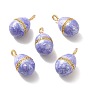 Rack Plating Brass Micro Pave Cubic Zirconia Enamel Pendants, Cadmium Free & Lead Free & Nickle Free, Egg