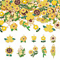 40 piezas 10 estilos colgantes de aleación de esmalte, encantos de la flor, dorado