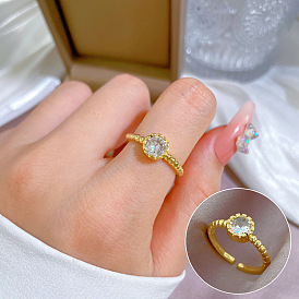 Minimalist zircon simple design sense index finger ring for women.