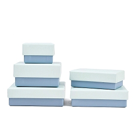 Бумажные коробки для демонстрации ювелирных изделий, футляры для хранения колец, серег, ожерелий, браслетов, с губкой внутри, квадратный прямоугольник