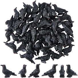 50шт. декоративных элементов из смолы на тему Хэллоуина, аксессуары для кукольного домика с микро-ландшафтом, притворяясь опорными украшениями, чёрные