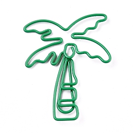 Coconut Tree Shape Iron & Plastic Paperclips, Cute Paper Clips, Funny Bookmark Marking Clips