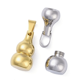 Ion Plating(IP) Openable 304 Stainless Steel Urn Ashes Pendants, Gourd Charm