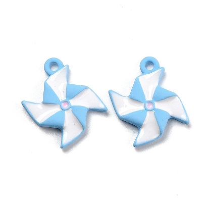 Кулон из сплава с эмалью, окрашенный распылением, ветряная мельница