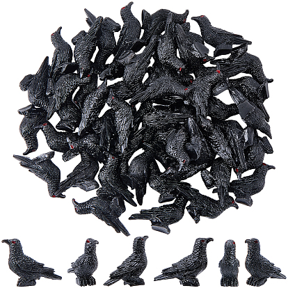 50шт. декоративных элементов из смолы на тему Хэллоуина, аксессуары для кукольного домика с микро-ландшафтом, притворяясь опорными украшениями, чёрные