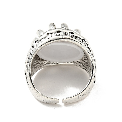 Griffe avec anneau de manchette ouvert en résine mauvais œil, bijoux gothiques en alliage d'argent antique pour hommes femmes