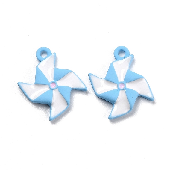 Кулон из сплава с эмалью, окрашенный распылением, ветряная мельница