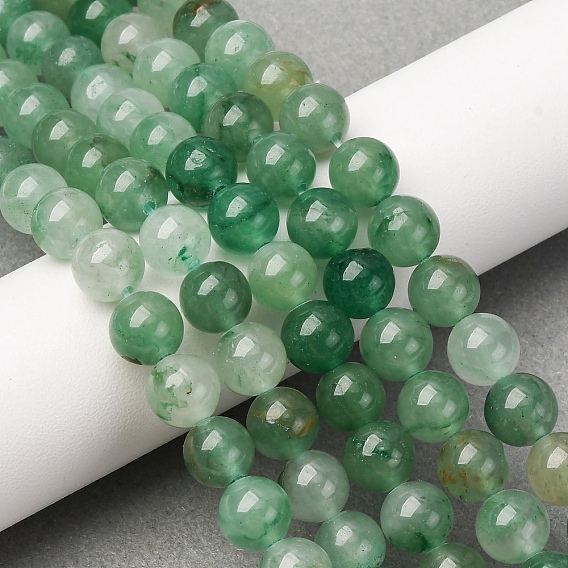 Naturels verts perles rondes aventurine brins