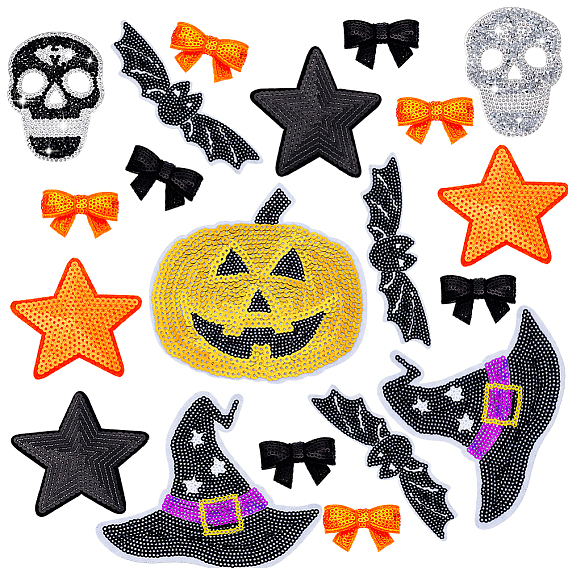 Фетр с пайетками и банты из домашних животных, Аксессуары для орнаментов, Хэллоуин тема