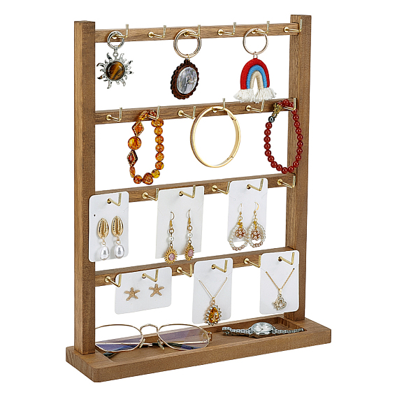 Подставки для ювелирных изделий из дерева, держатель для сережек-органайзеров