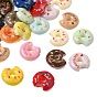 Printed Opaque Acrylic Imitation Dessert Beads, Bitten Chocolate Donut