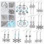 DIY Christmas Snowflake Dangle Earring Making Kits, Including Alloy & 304 Stainless Steel Pendants, Glass & Glass Pearl Beads, Brass Earring Hooks