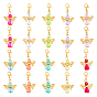 40 шт. 10 цвета ангела, акриловые подвески, украшения, Сплав с застежками когтя омара