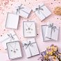 Cardboard Jewelry Set Boxes, with Bowknot Outside and Sponge Inside, for Necklaces and Pendants, Rectangle, 90x70x30mm