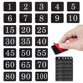 100шт. 4 варианты самоклеящихся алюминиевых номерных табличек, пронумерованный индикатор, число 1~100