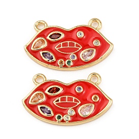 Латунные микро проложить кубического циркония подвески, губа, с эмалью, стойки покрытие, долговечный, без свинца и без кадмия