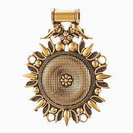 Liens de composants en alliage de lustre de style tibétain, fleur