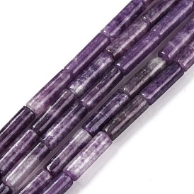 Natural Lepidolite/Purple Mica Stone Beads Strands, Column