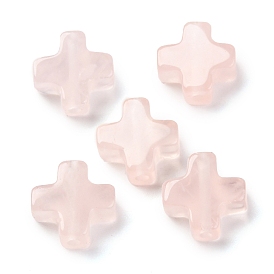 Natural Rose Quartz Beads, Cross