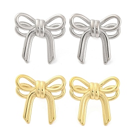 Ion Plating(IP) 304 Stainless Steel Stud Earrings for Women, Bowknot