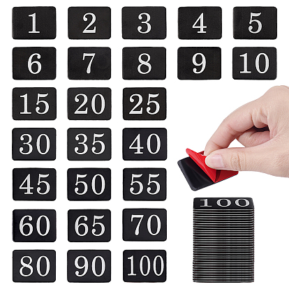 100шт. 4 варианты самоклеящихся алюминиевых номерных табличек, пронумерованный индикатор, число 1~100