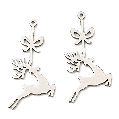 Pendentifs en acier inoxydable, Coupe au laser, charme de cerf