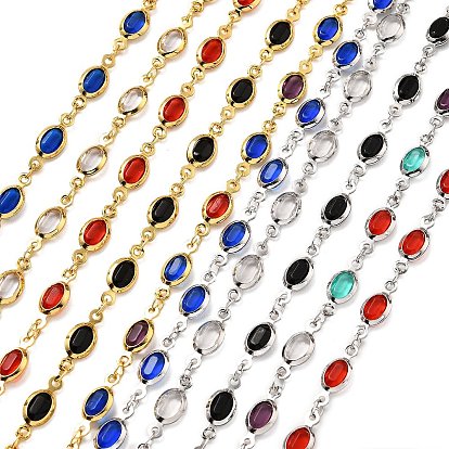 Латунные стеклянные цепи с овальными звеньями, с катушкой, долговечный, пайки, без свинца и без кадмия, стойки покрытие