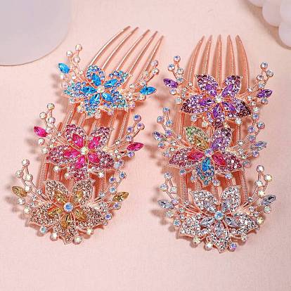 Сплавочная гребенка со стразами для волос , цветок, аксессуары для волос для женщин и девочек