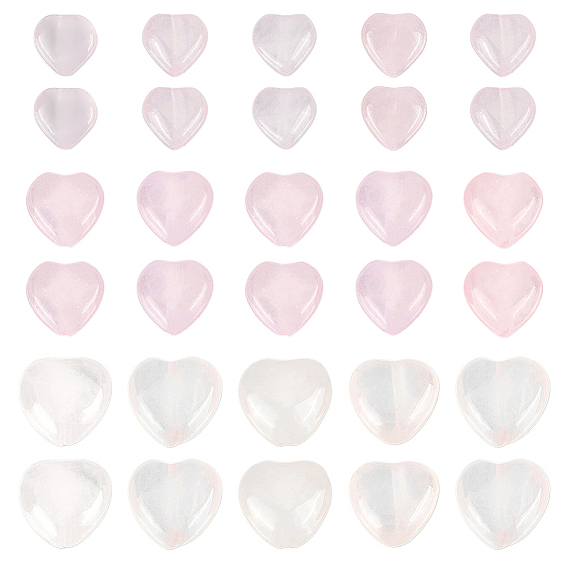 30 шт. 3 стили бусины в форме сердца из натурального розового кварца