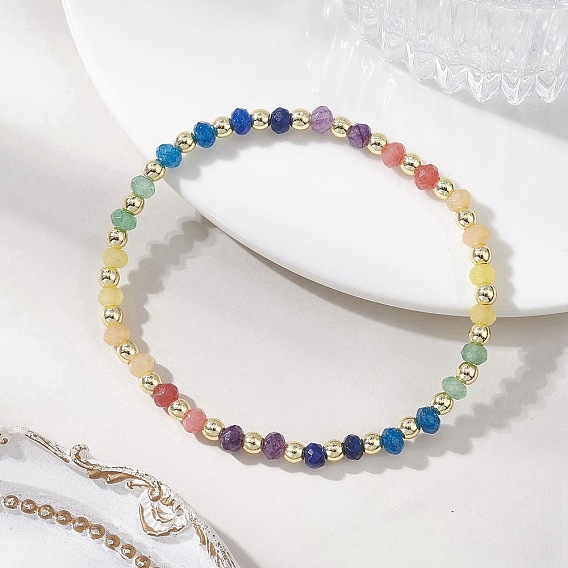 Браслеты из натурального малазийского нефрита и гальванически покрытых немагнитных синтетических гематитовых бусин, эластичные, для женщин.