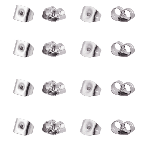 304 Stainless Steel Ear Nuts, Butterfly Earring Backs for Post Earrings