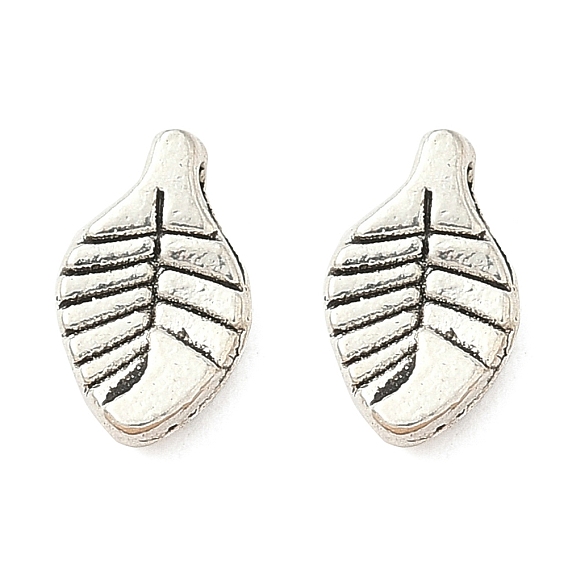 Сплавочные подвески тибетского стиля, лист прелести, без кадмия и без свинца