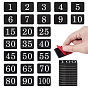 100Pcs 4 Styles Self-adhesive Aluminum Number Sign Labels, Numbered Indicator, Number 1~100