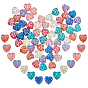 280 pcs 7 couleurs cabochons en plastique, cœur