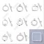 8 Styles Brass Toggle Clasps, Cadmium Free & Lead Free, Long-Lasting Plated