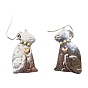 Alloy Dangle Earrings, Cat Shape with Heart