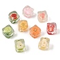 Clear Resin Artificial Ice Cubes with Embedded Flower or Fruit, for Dollhouse Accessories Pretending Prop Decorations