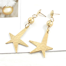 Chic Irregular Pentagram Earrings with Metal Star Pendant - Fashionable and Unique Ear Jewelry