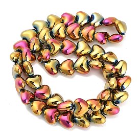 Electroplate Glass Beads Strands, Heart