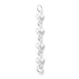 925 Sterling Silver Cubic Zirconia Big Pendants, Heart