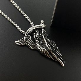 Панк 304 ожерелья из нержавеющей стали с подвеской в виде мрачного жнеца для мужчин