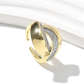 Кольца-манжеты с микропаве из латуни и прозрачными кубическими цирконами для женщин, без кадмия, без никеля и без свинца, арка