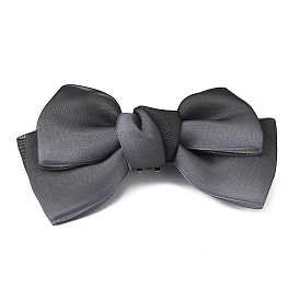 Polyester Bowknot Shoe Decorations, Detachable Shoe Buckle Clips, with Iron Findings