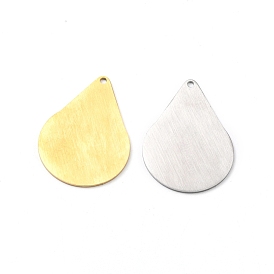 304 Stainless Steel Pendants, Double Side Drawbench, Stamping Blank Tag, Teardrop