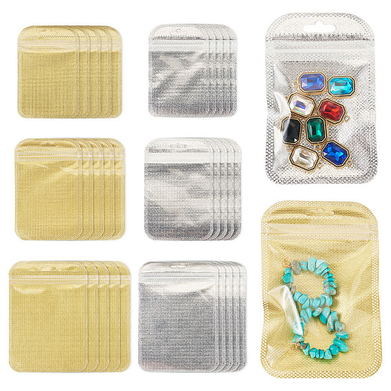 60шт. 6 варианты, полупрозрачные пластиковые пакеты с застежкой-молнией, многоразовые упаковочные пакеты, прямоугольные