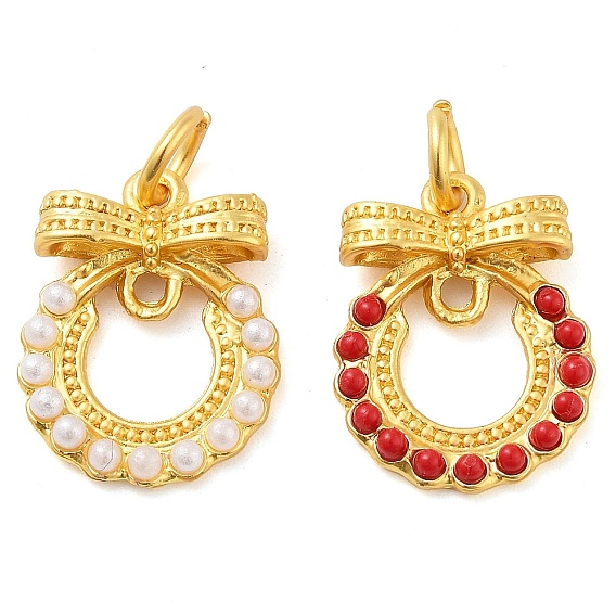 Подвески из АБС-пластика с бусинами, с прыжковых колец, венок